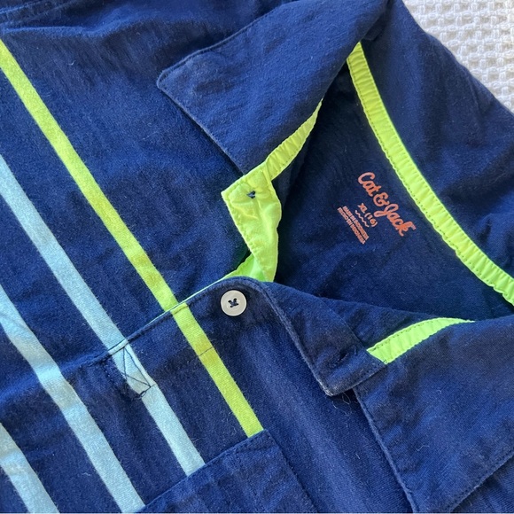 NWOT Boy’s Cat&Jack XL(16) horizontal stripe polo - Picture 2 of 2